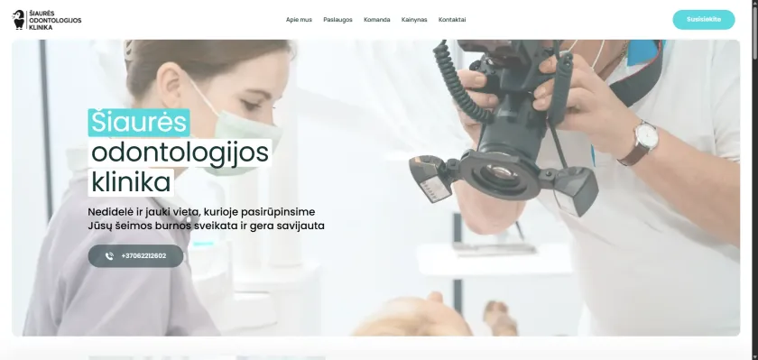 siauresodontologijosklinika.lt svetainės vaizdas