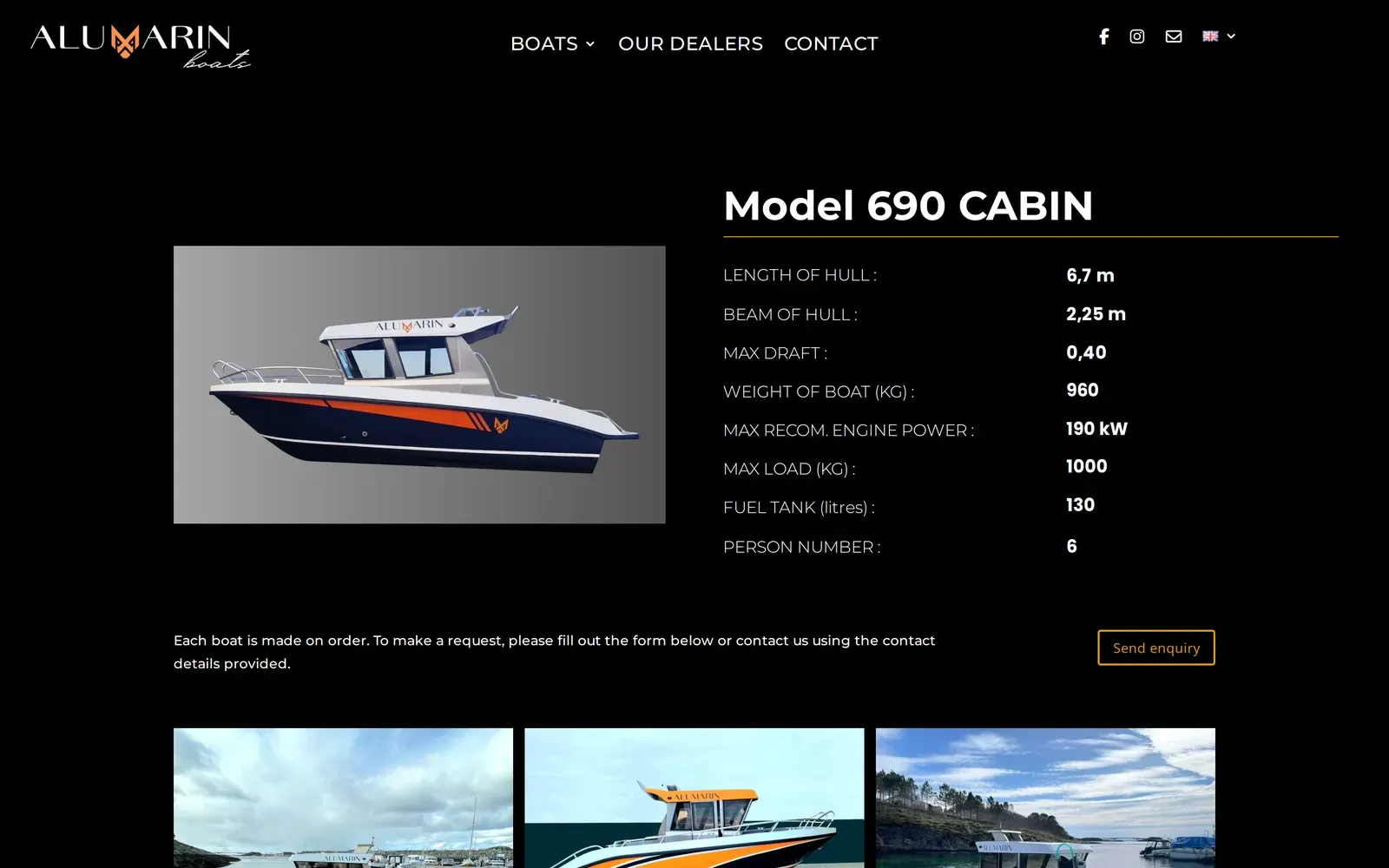 alumarin.com – modelio puslapis – 690 Cabin