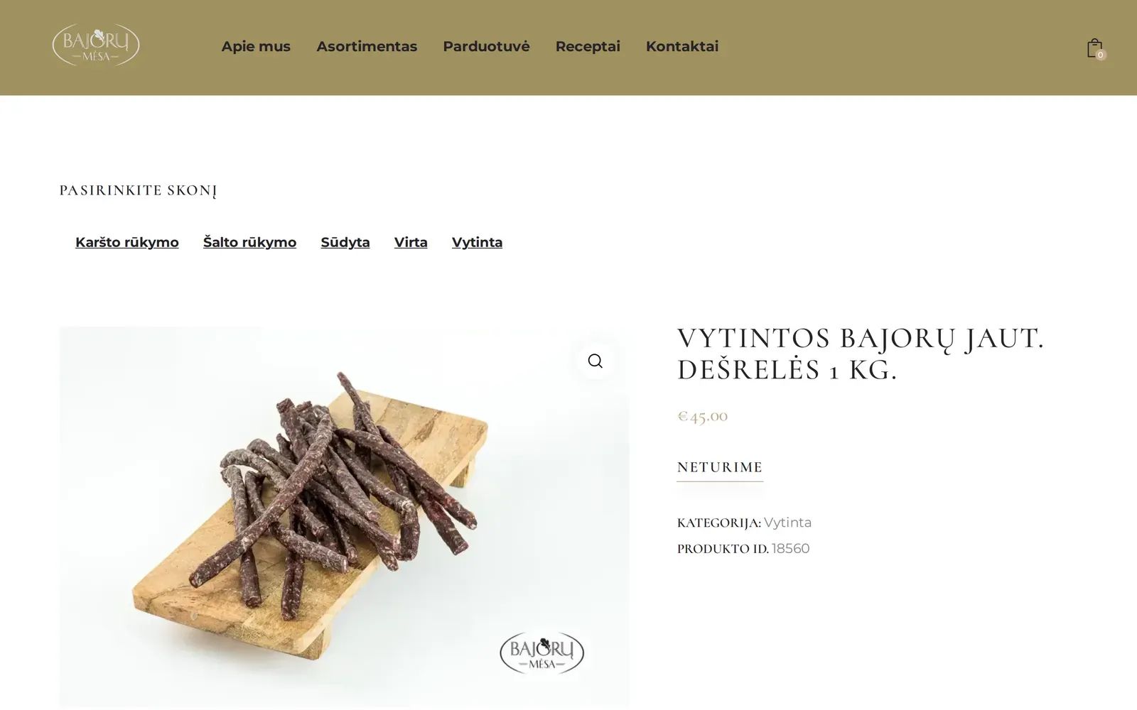 bajorumesa.lt – produkto puslapis
