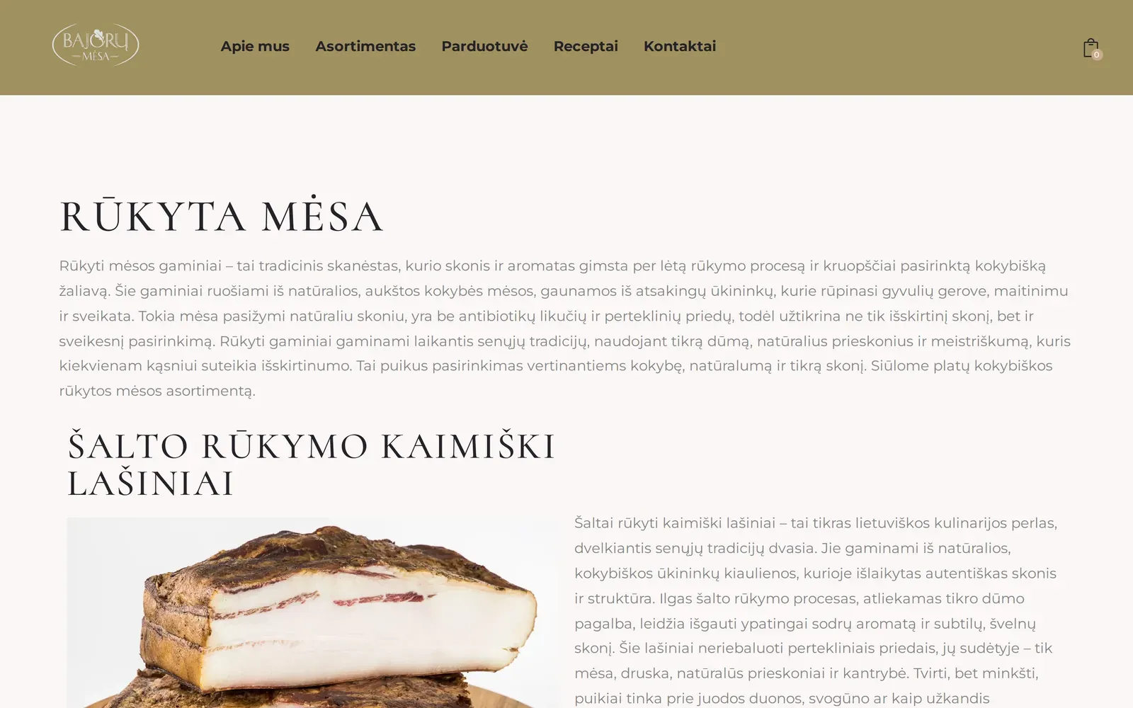 bajorumesa.lt – puslapis apie rūkytą mėsą