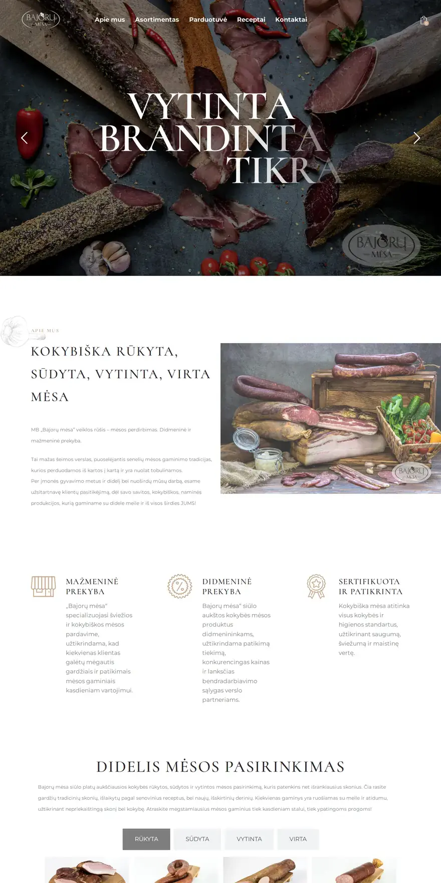 bajorumesa.lt — mėsos gaminiai, svetainės pradinis puslapis