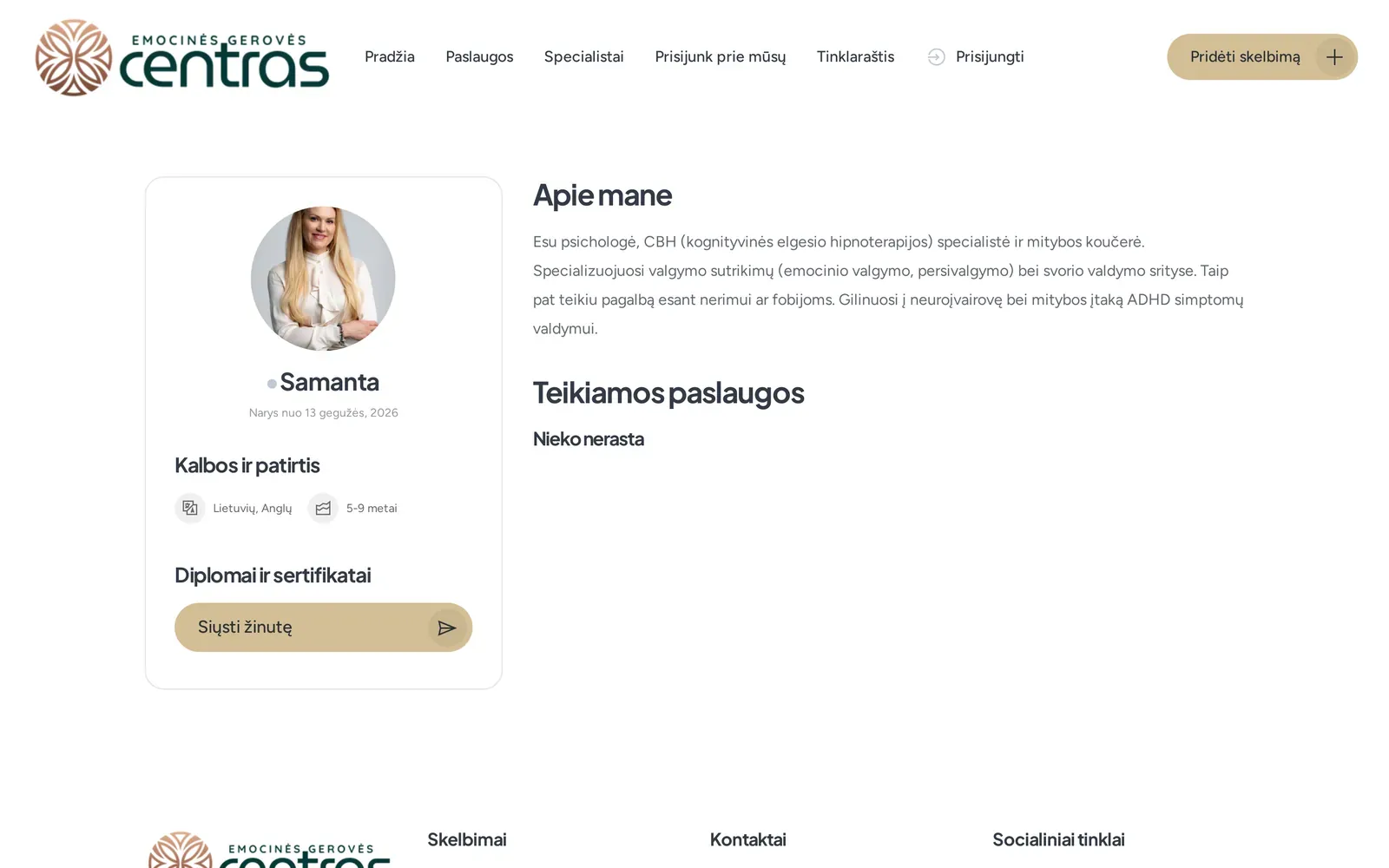 emocinesgerovescentras.lt – specialisto profilis