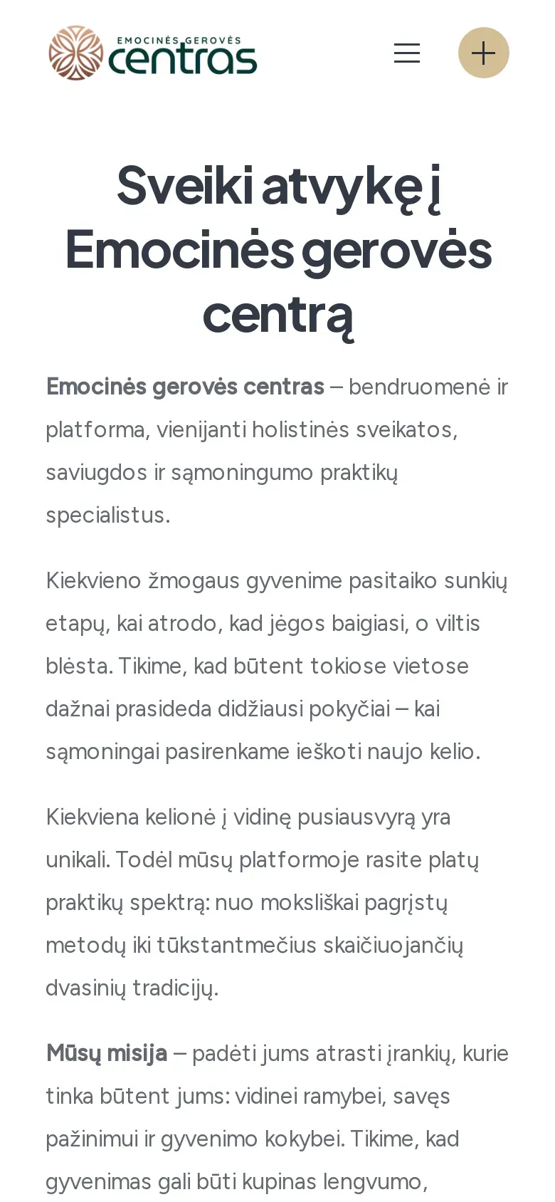emocinesgerovescentras.lt pradinis puslapis telefone
