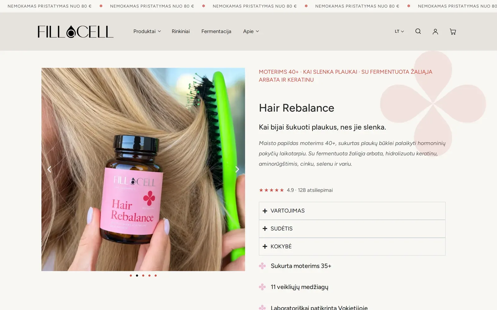 fillacell.com – produkto puslapis