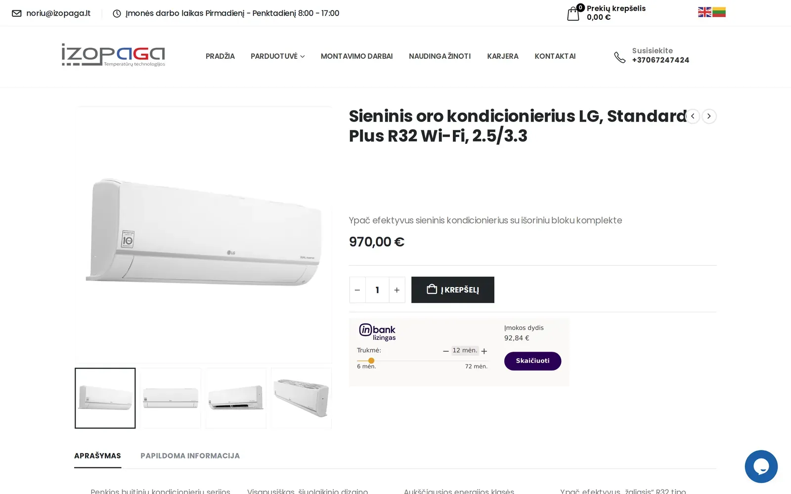 izopaga.lt – produkto puslapis – sieninis kondicionierius