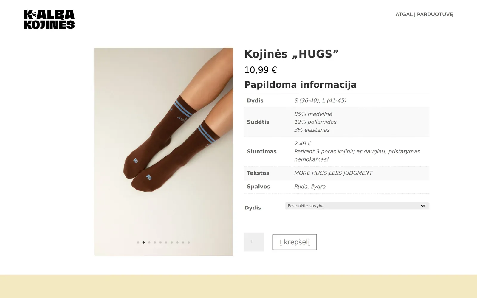 kalbakojines.lt – produkto puslapis