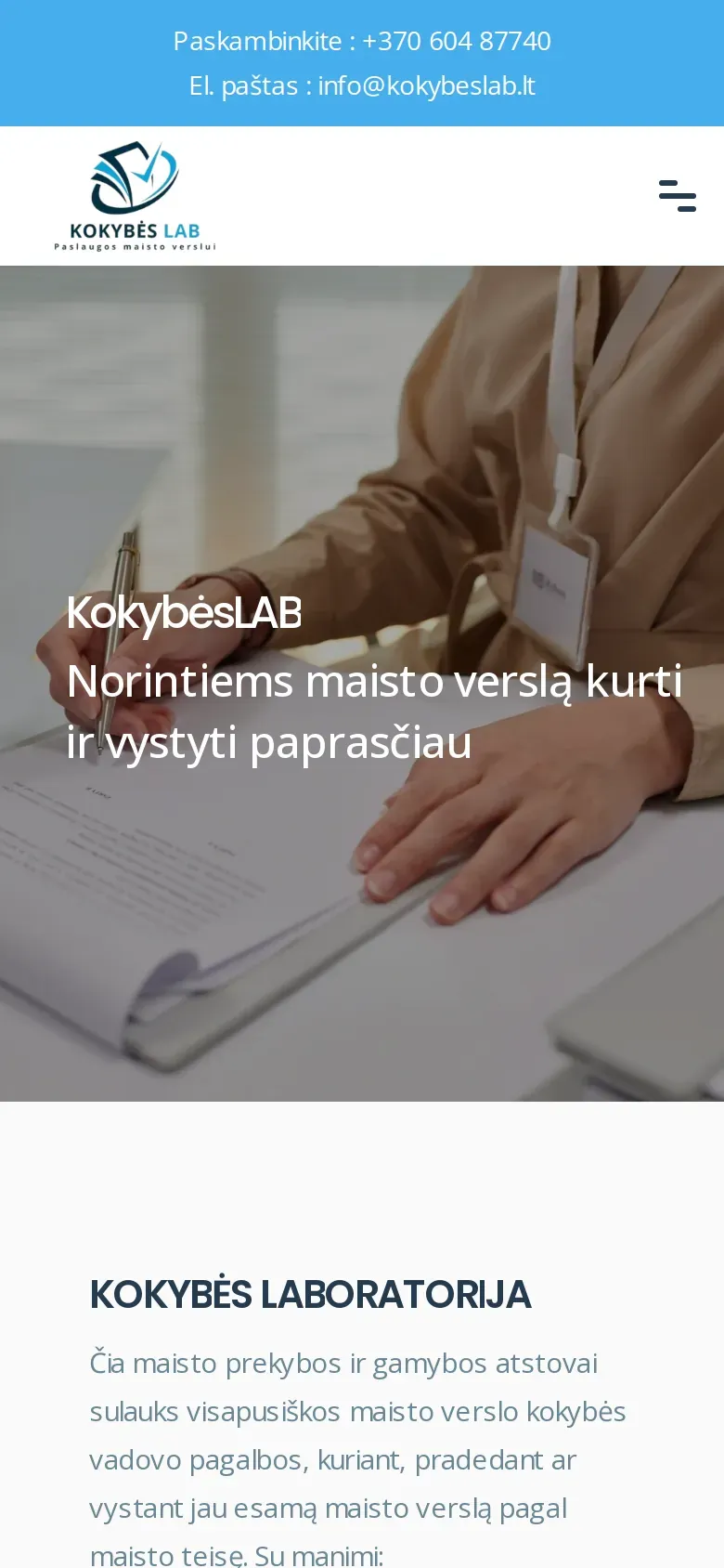 kokybeslab.lt pradinis puslapis telefone