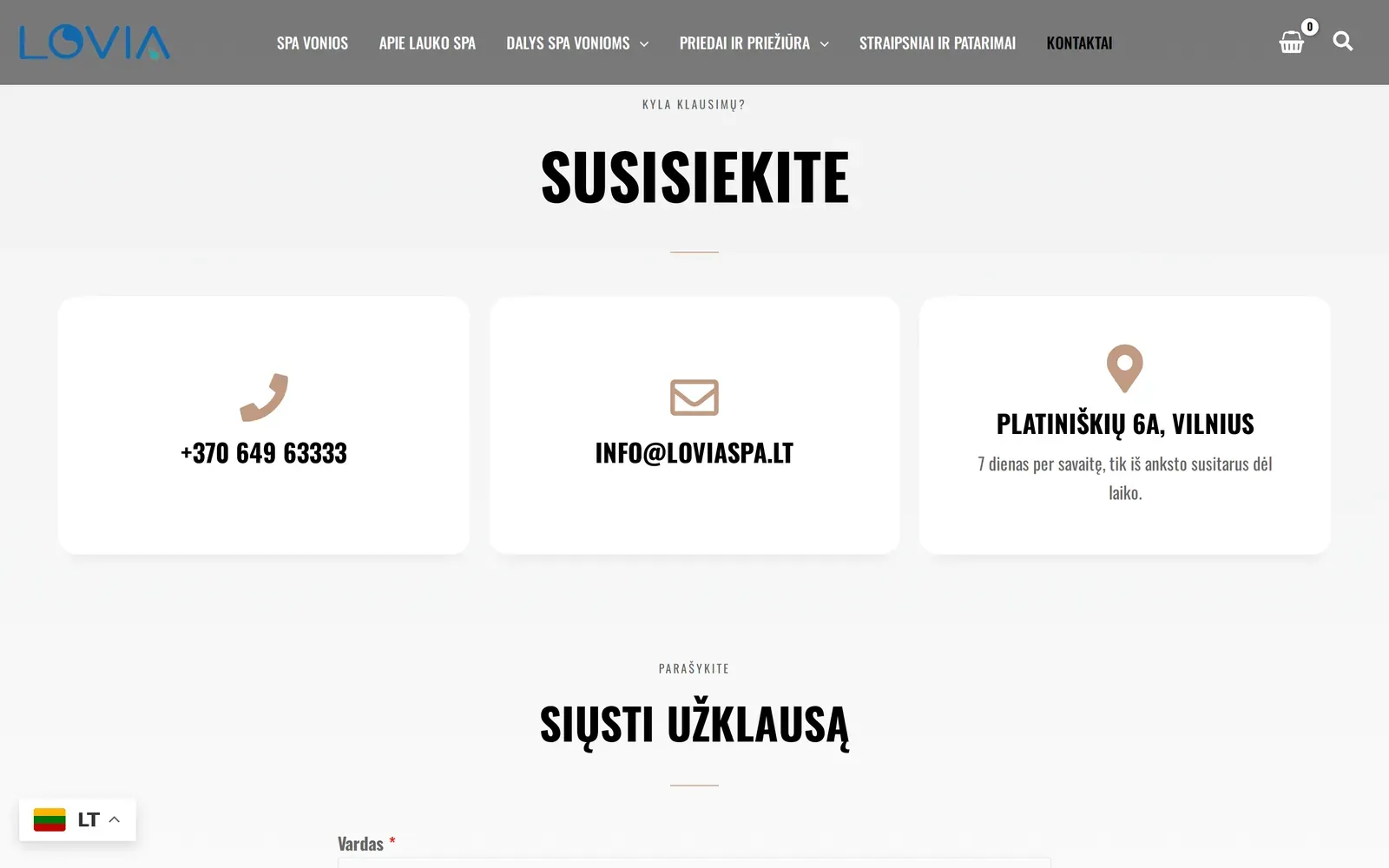 loviaspa.lt – kontaktai