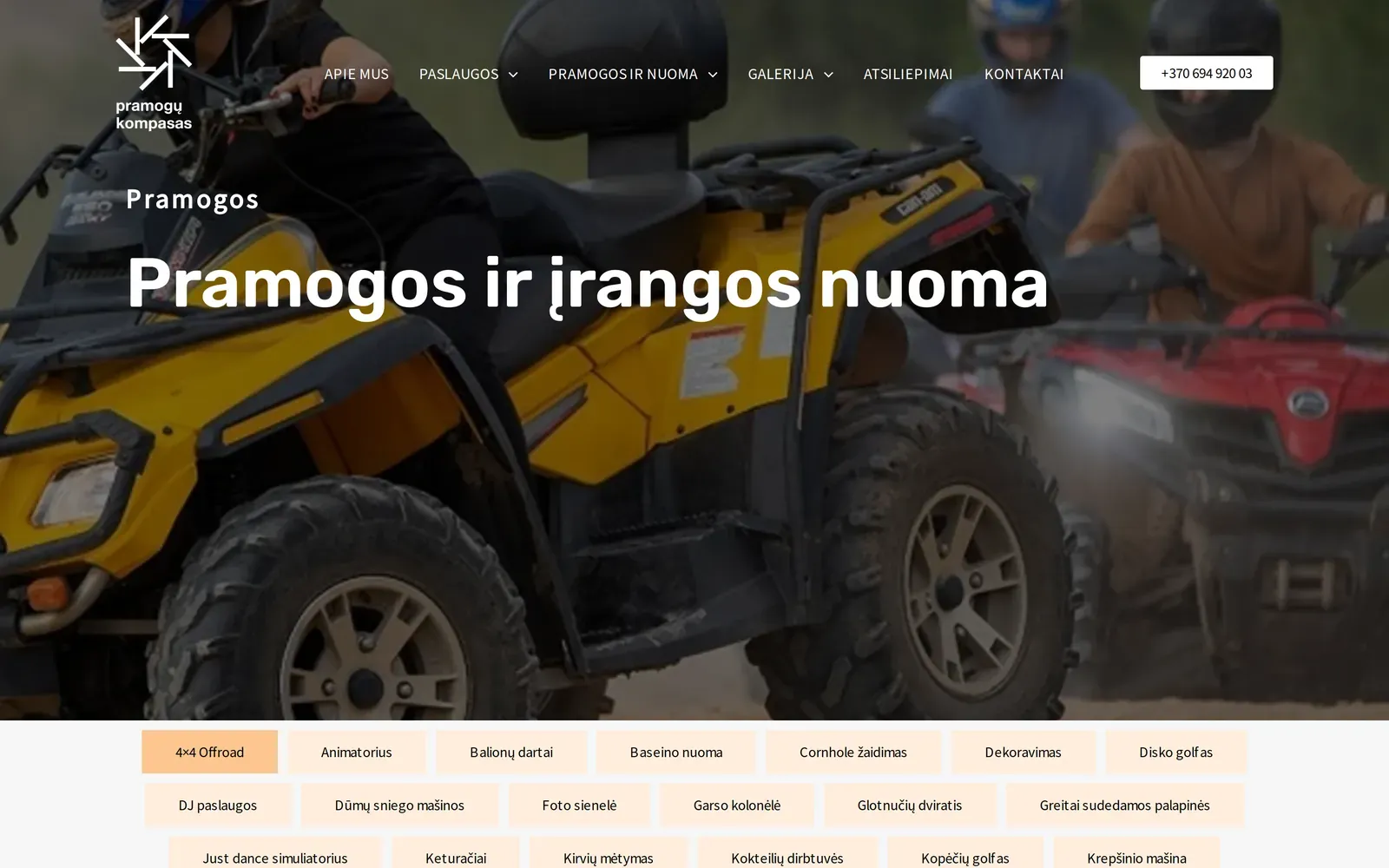 pramogukompasas.lt – pramogų ir įrangos nuomos katalogas