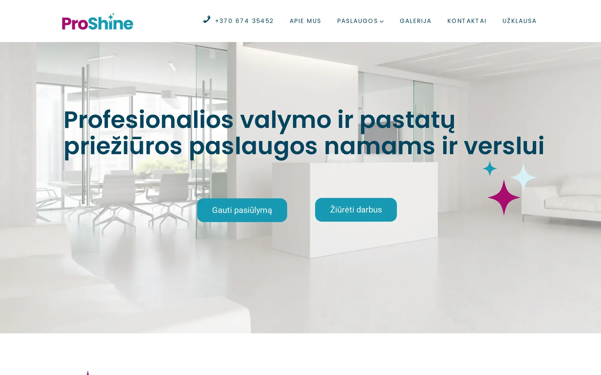 proshine.lt pradinis puslapis kompiuteryje