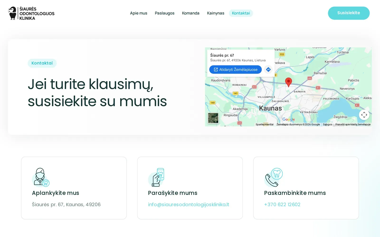 siauresodontologijosklinika.lt – kontaktai