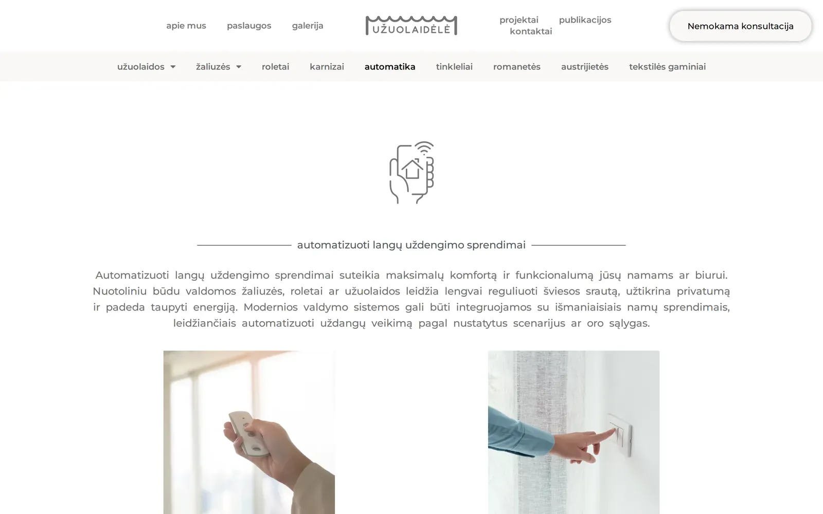 uzuolaidele.lt – automatizuoti langų uždengimo sprendimai