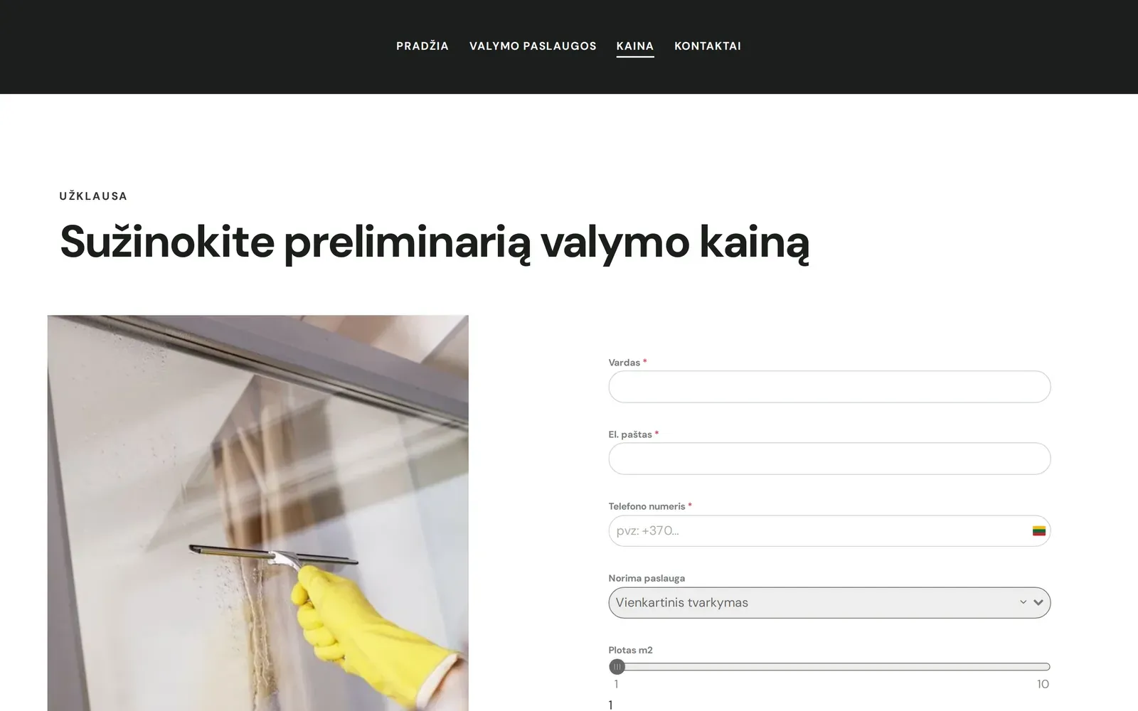 valymopaslaugos.com – preliminari valymo kaina